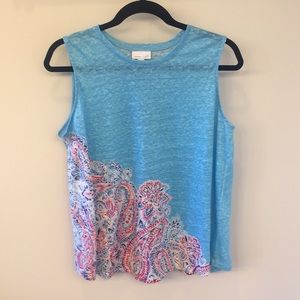 Sleeveless linen top